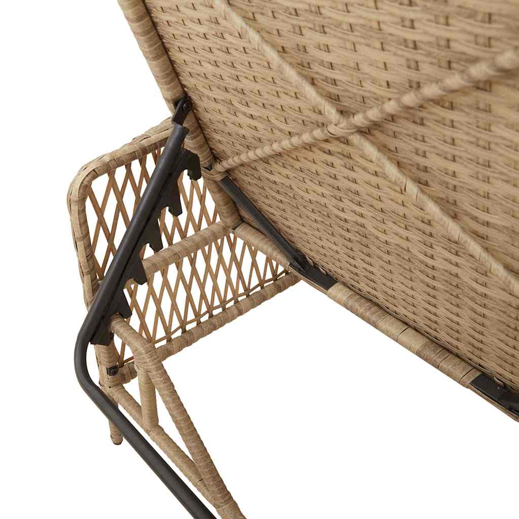 Sonnenliege Beige und Hellgrau 200 x 55 x 92 cm Poly-Rattan