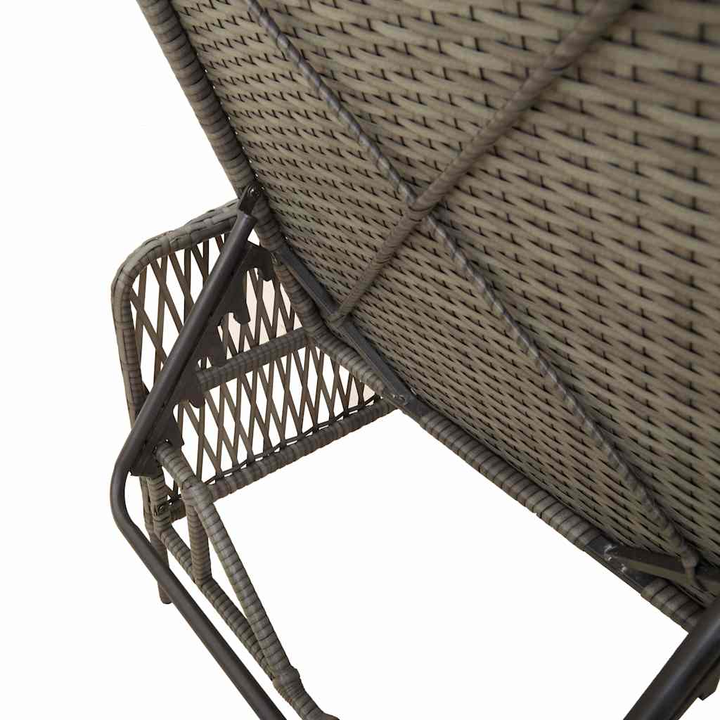 Sonnenliege Grau und Marineblau 200 x 55 x 92 cm Poly-Rattan