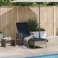 Sonnenliege Grau und Marineblau 200 x 55 x 92 cm Poly-Rattan