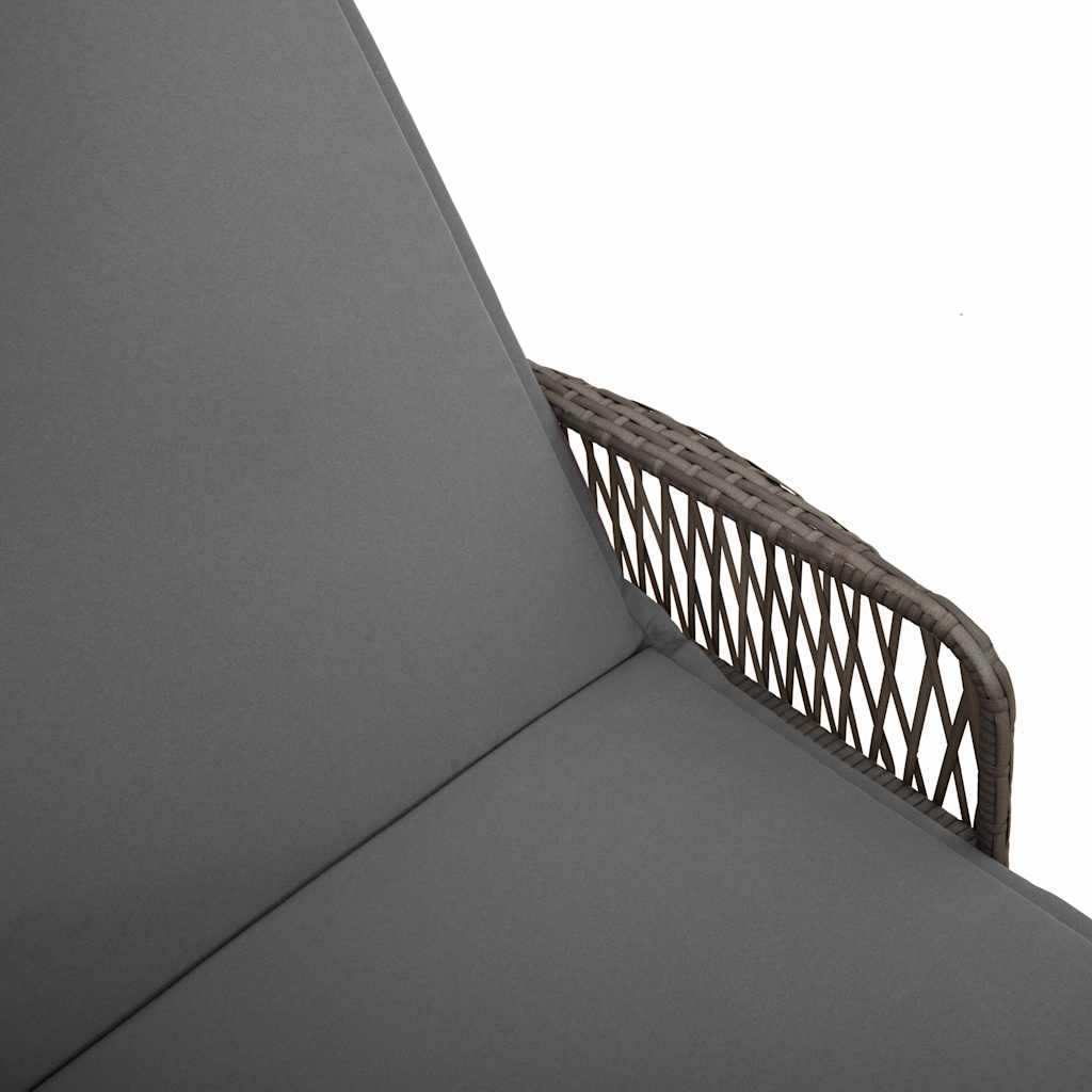 Sonnenliege 3 pcs Grau und Dunkelgrau 55 x 200 x 92 cm
