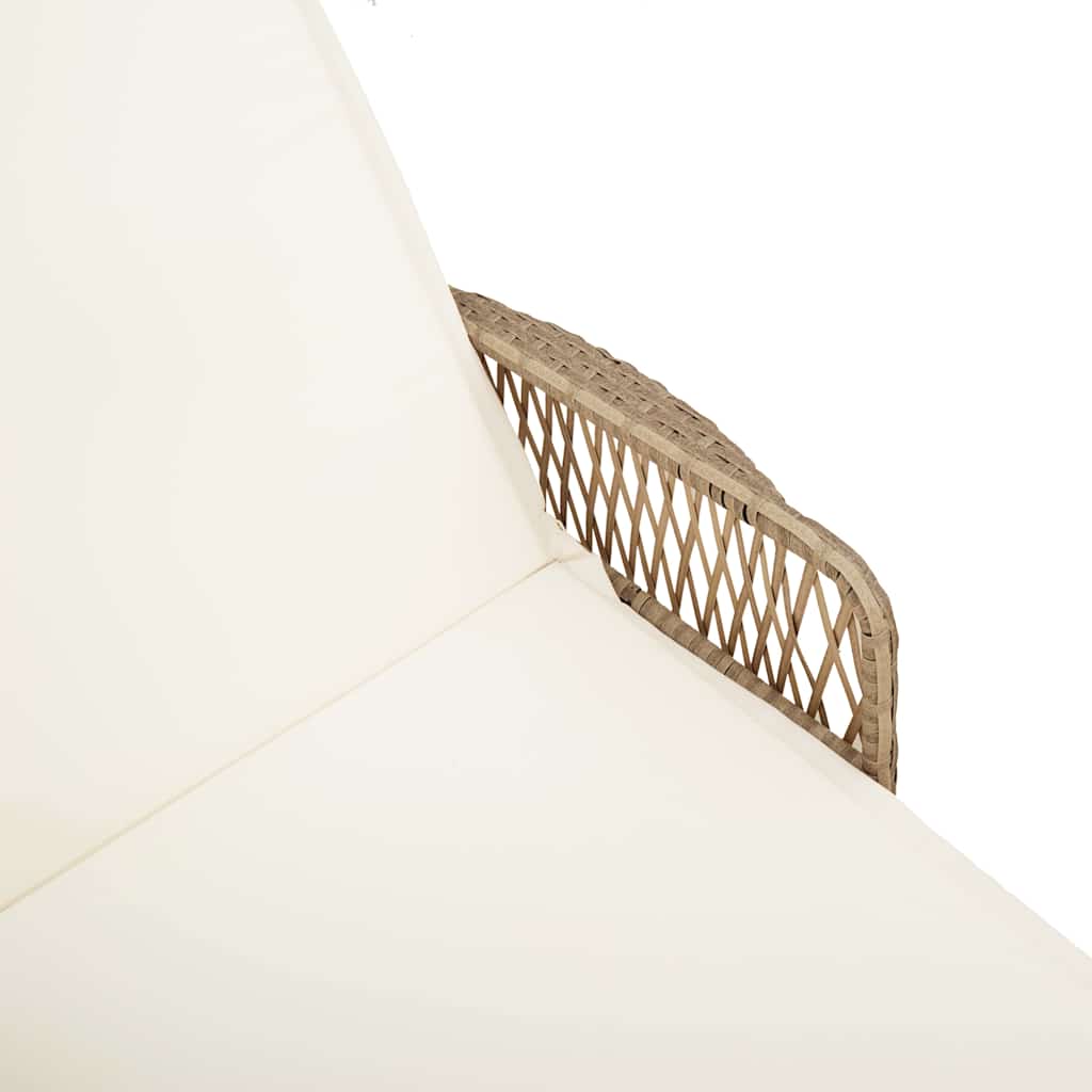 Sonnenliege 3 pcs Beige und Cremeweiß 55 x 200 x 92 cm