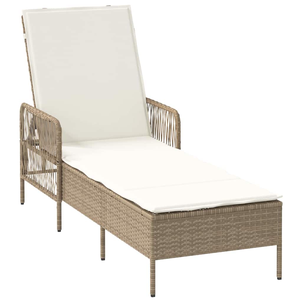 Sonnenliege 3 pcs Beige und Cremeweiß 55 x 200 x 92 cm