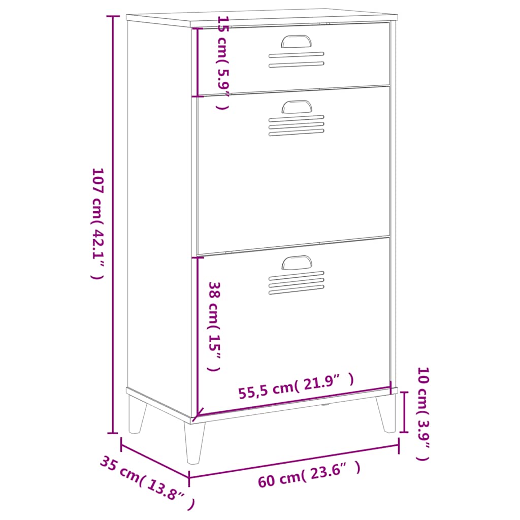 Schuhschrank VIKEN Schwarz Holzwerkstoff