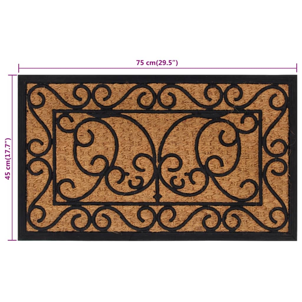 Fußmatte Rechteckig 45x75 cm Gummi und Kokosfaser