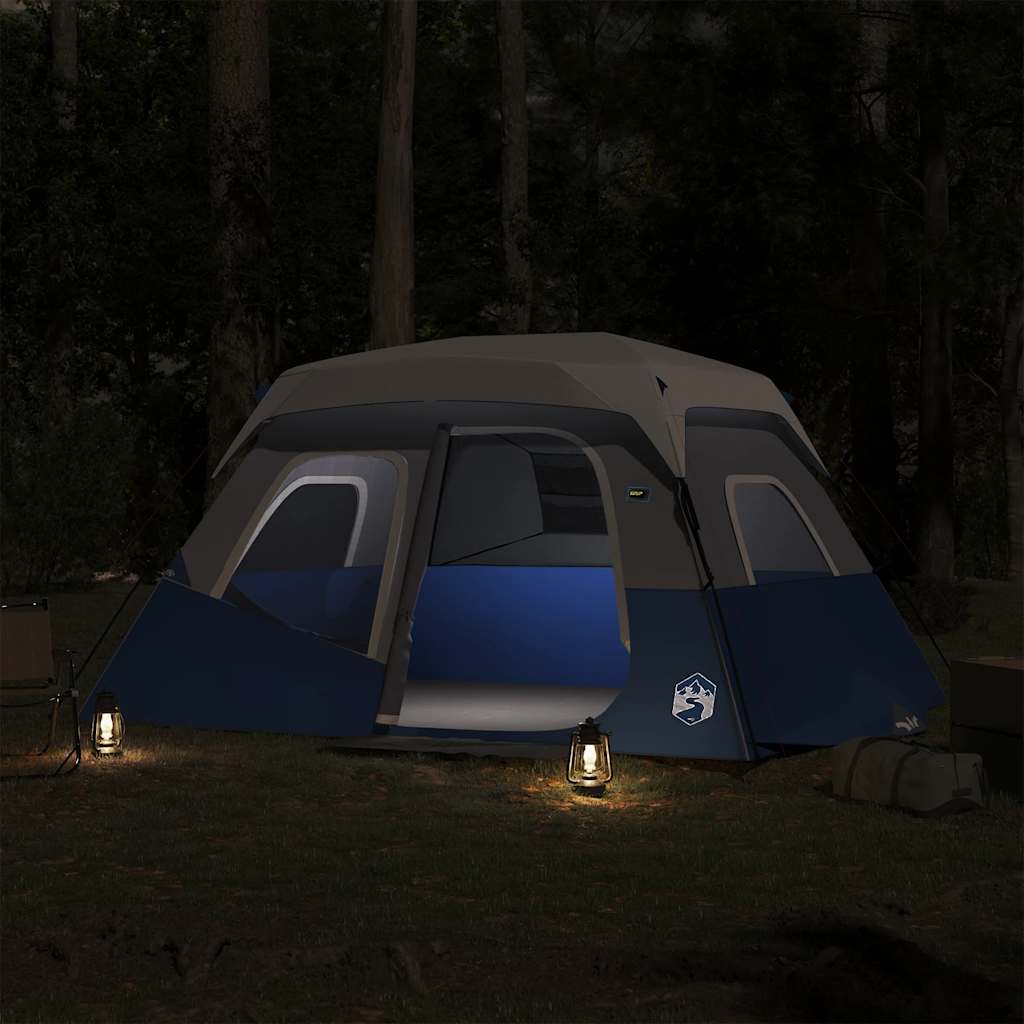 Familienzelt mit LED 6 Personen Hellblau Quick Release