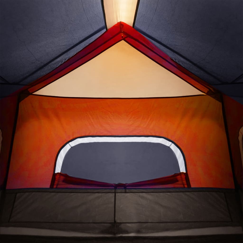 Familienzelt mit LED 6 Personen Hellgrau Orange Quick Release