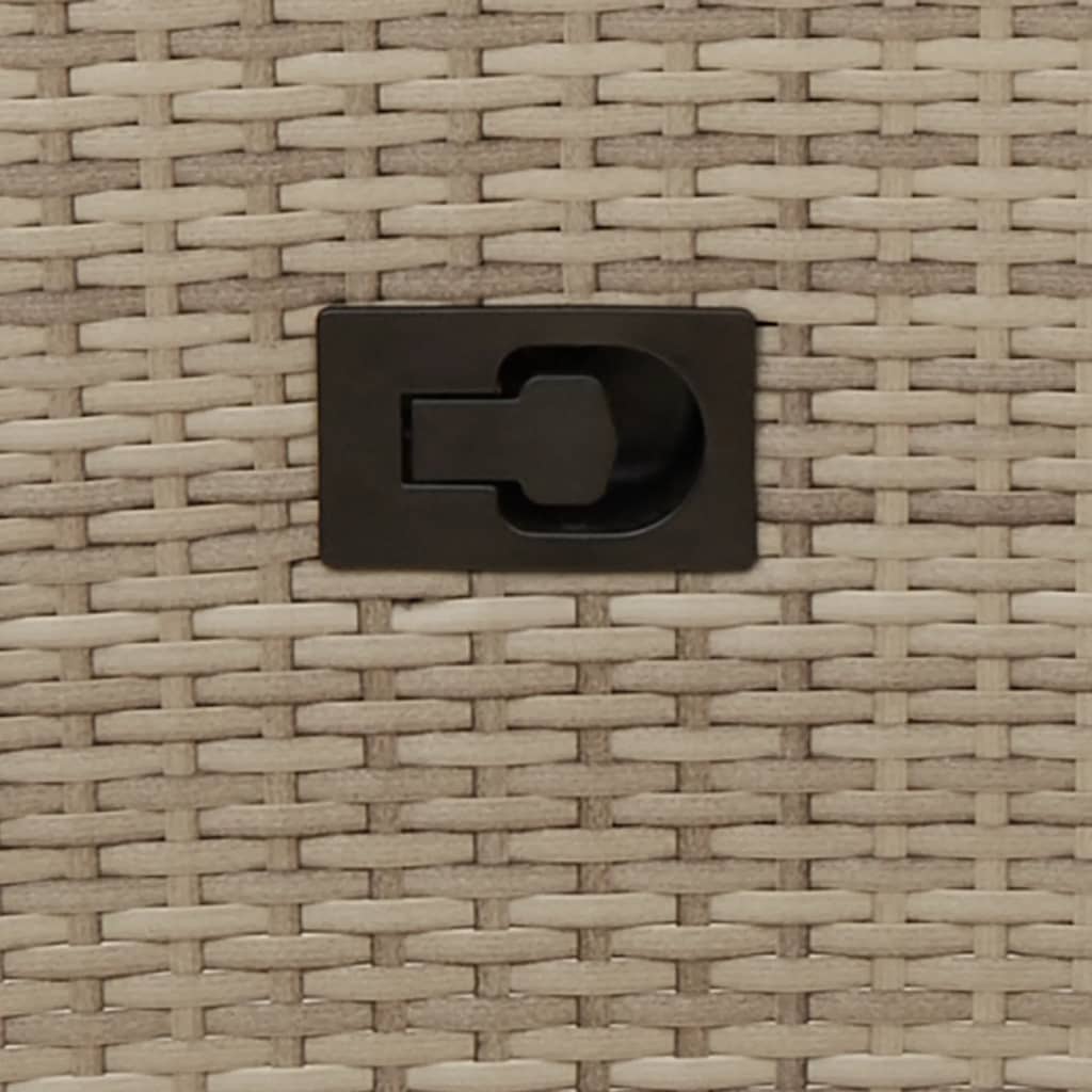 Gartensessel mit Kissen Verstellbar Beige Poly Rattan