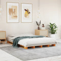 Palettenbett Wachsbraun 140x200 cm Massivholz Kiefer