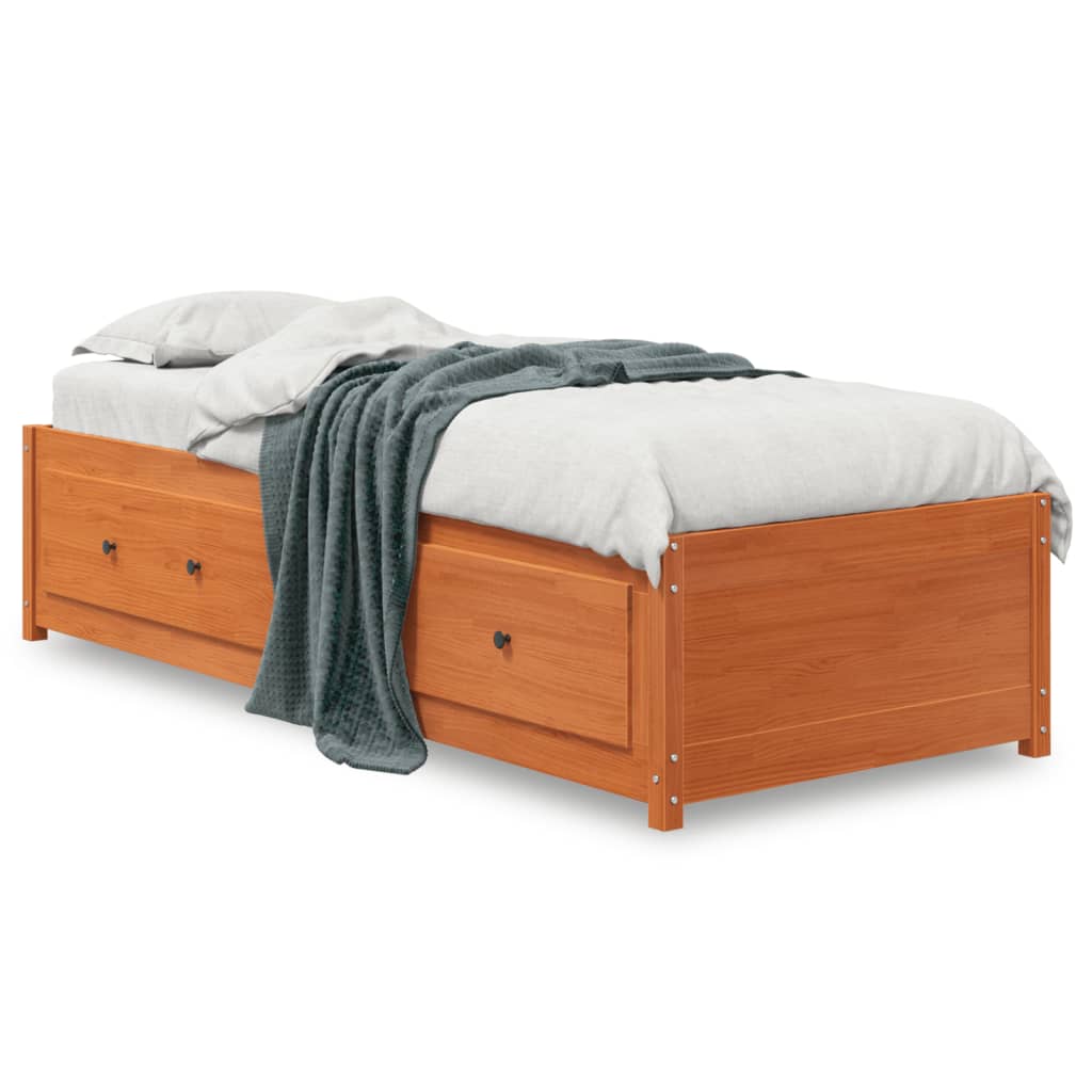 Tagesbett ohne Matratze Wachsbraun 90x190 cm Massivholz Kiefer
