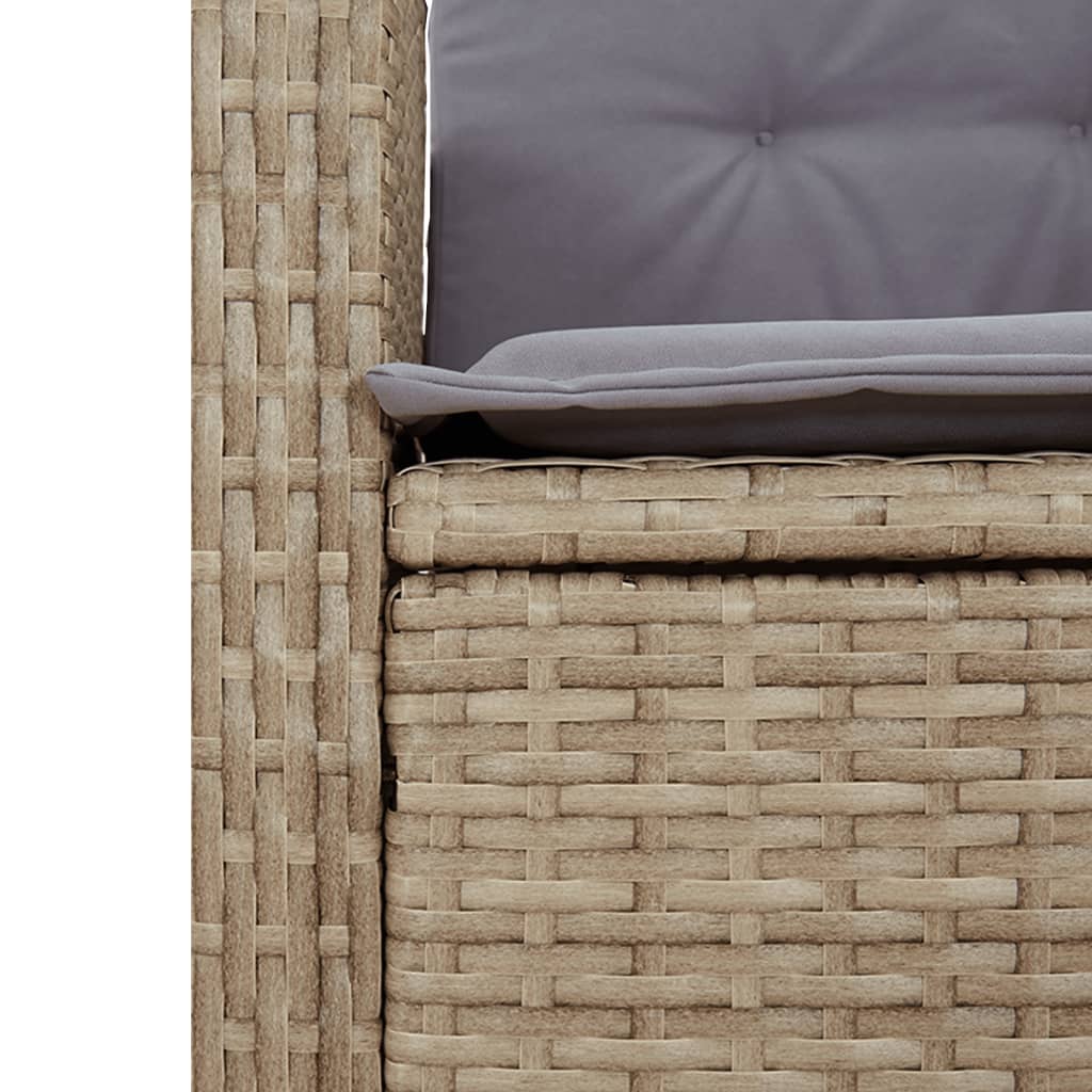 7-tlg. Garten-Essgruppe mit Kissen Beigemischung Poly Rattan