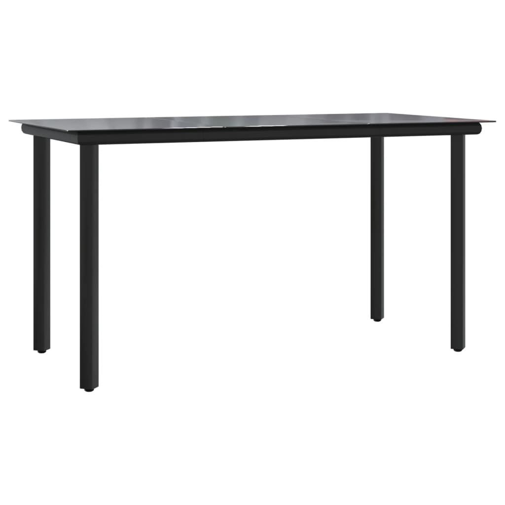 9-tlg. Garten-Essgruppe mit Kissen Schwarz Poly Rattan