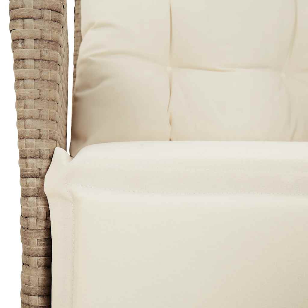 9-tlg. Garten-Essgruppe mit Kissen Beige Poly Rattan