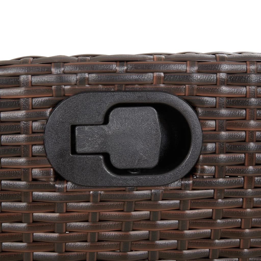 5-tlg. Garten-Essgruppe mit Kissen Braun Poly Rattan