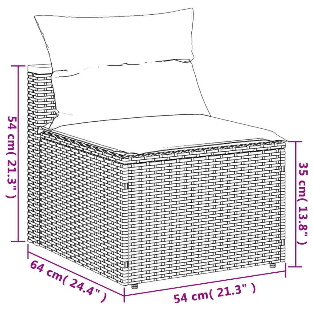 5-tlg. Garten-Sofagarnitur mit Kissen Beige Poly Rattan Akazie