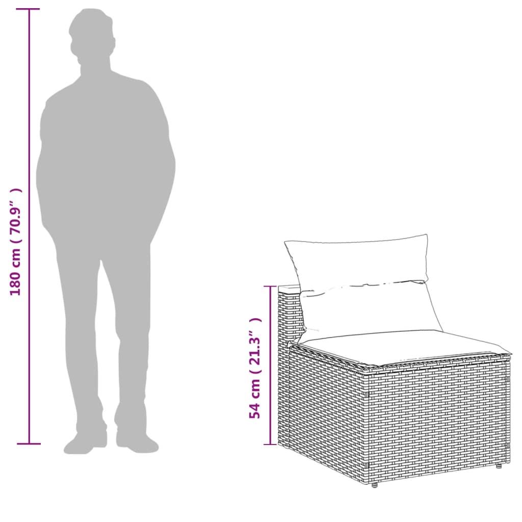 5-tlg. Garten-Sofagarnitur mit Kissen Beige Poly Rattan Akazie
