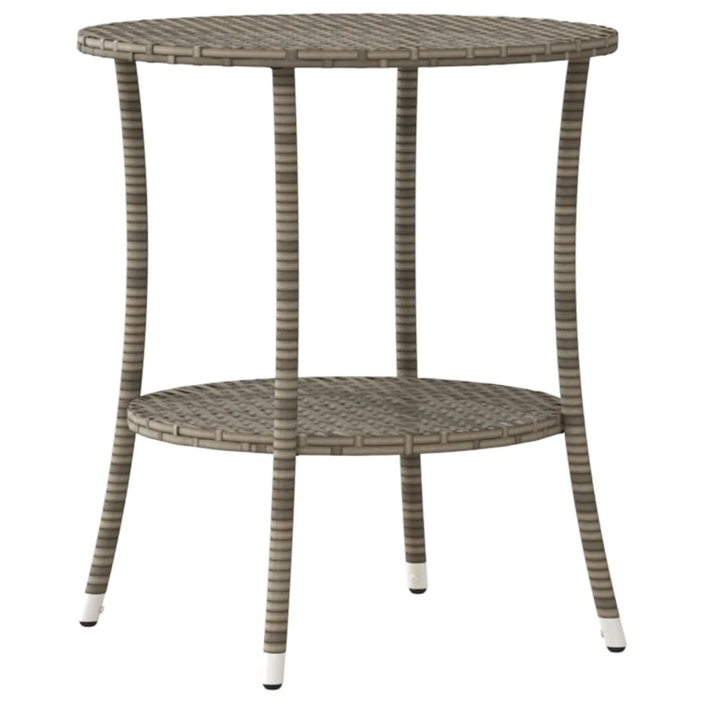 Gartenstühle Verstellbar 2 Stk. mit Tisch Grau Poly Rattan