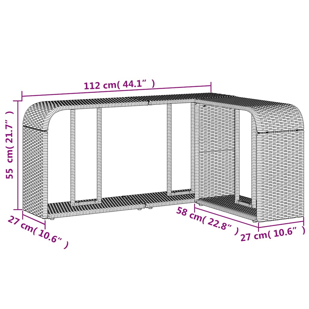 Lagerregale 2 Stk. Schwarz Poly Rattan
