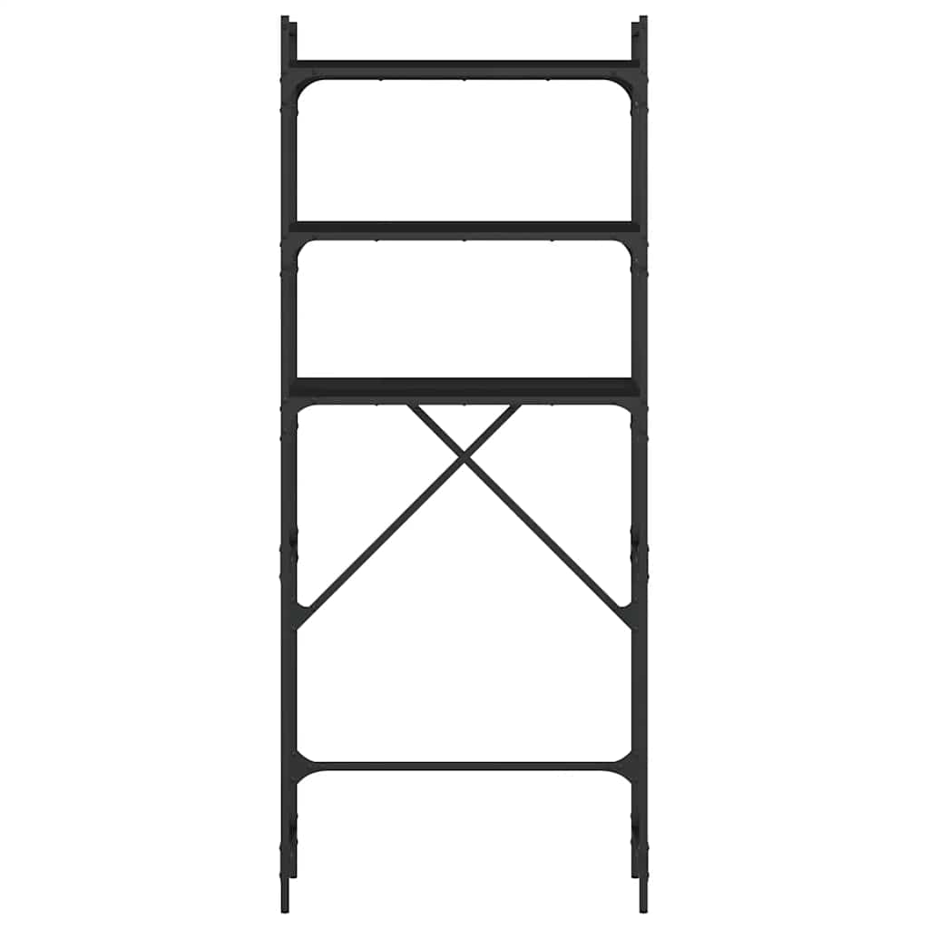 Waschmaschinenregal Schwarz 67x25x163 cm Holzwerkstoff