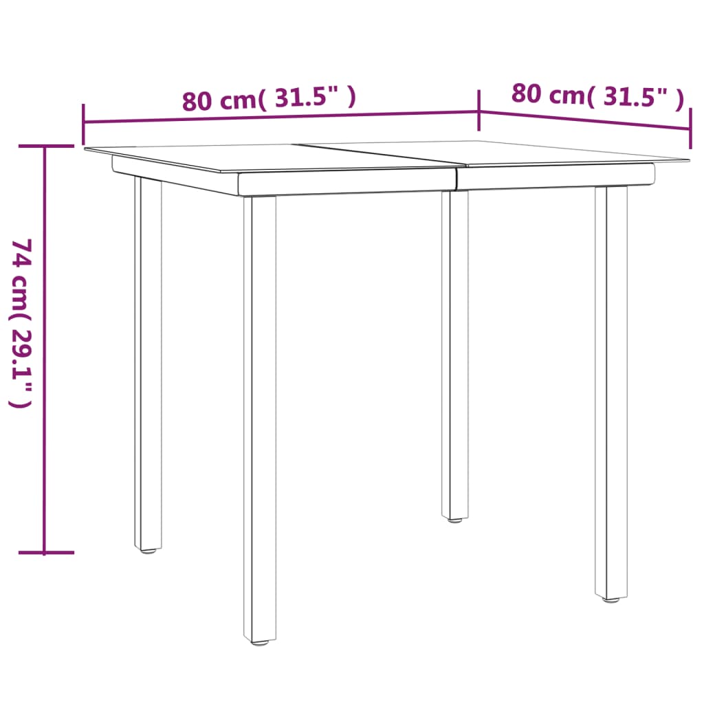 5-tlg. Garten-Essgruppe mit Kissen Grau Poly Rattan