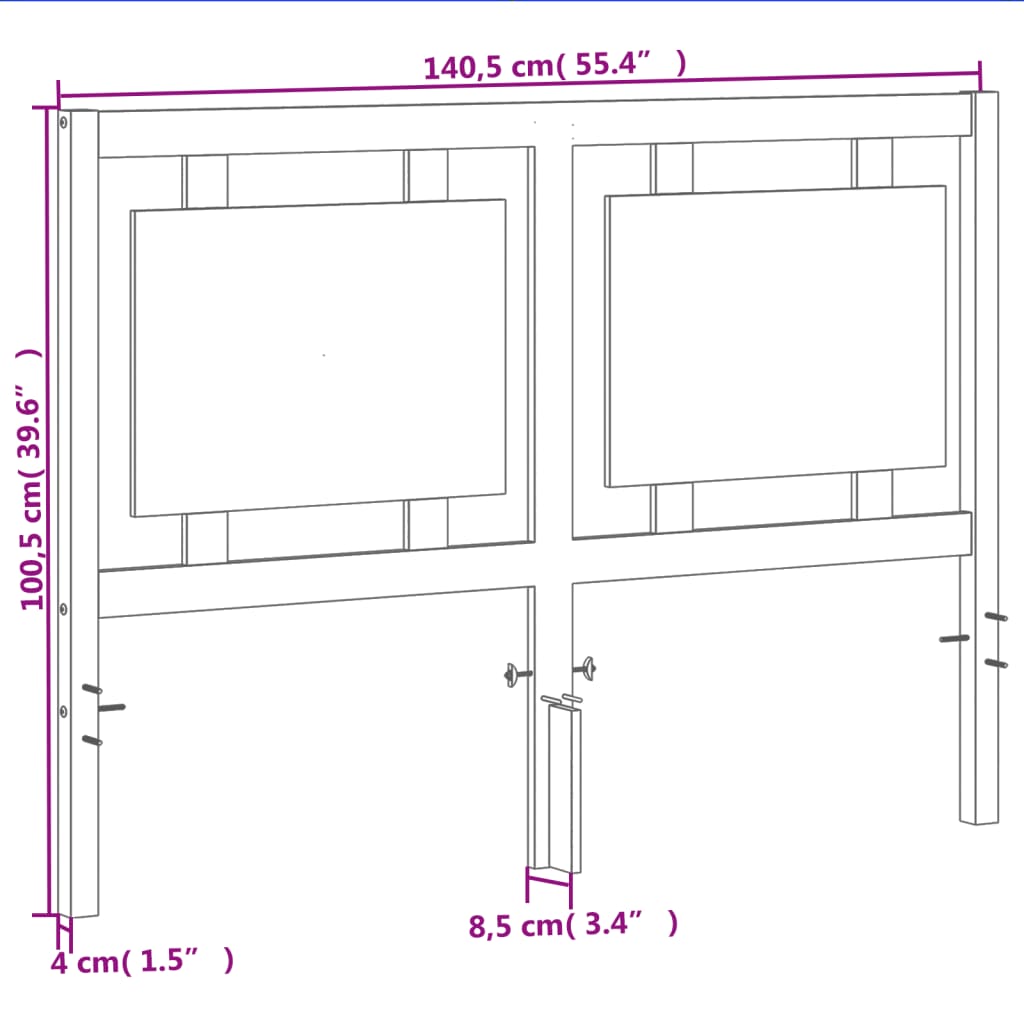Kopfteil Wachsbraun 135 cm Massivholz Kiefer