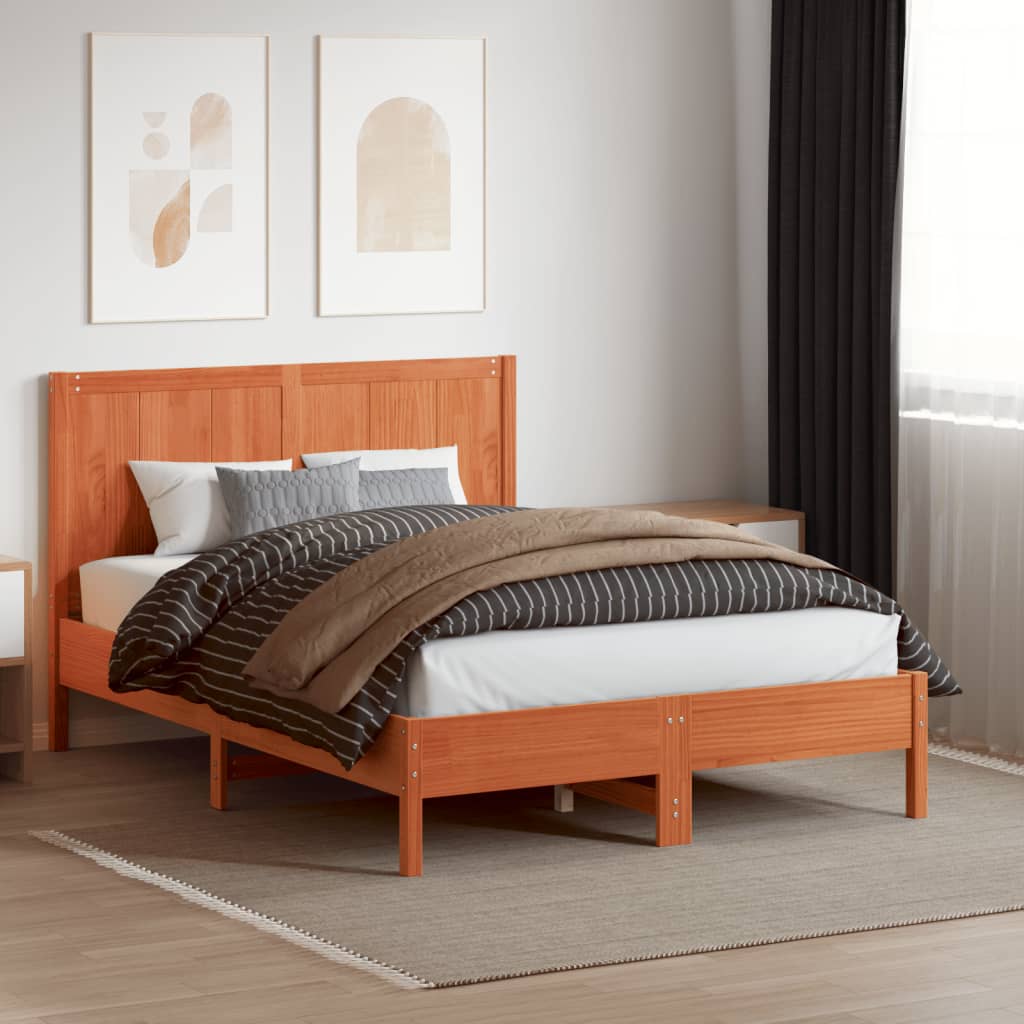 Kopfteil Wachsbraun 135 cm Massivholz Kiefer