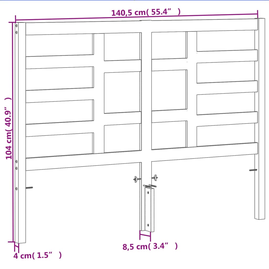 Kopfteil Wachsbraun 135 cm Massivholz Kiefer