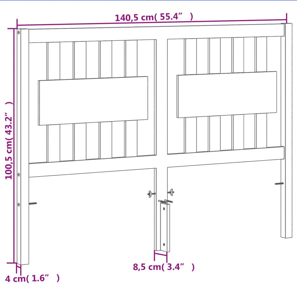 Kopfteil Wachsbraun 135 cm Massivholz Kiefer