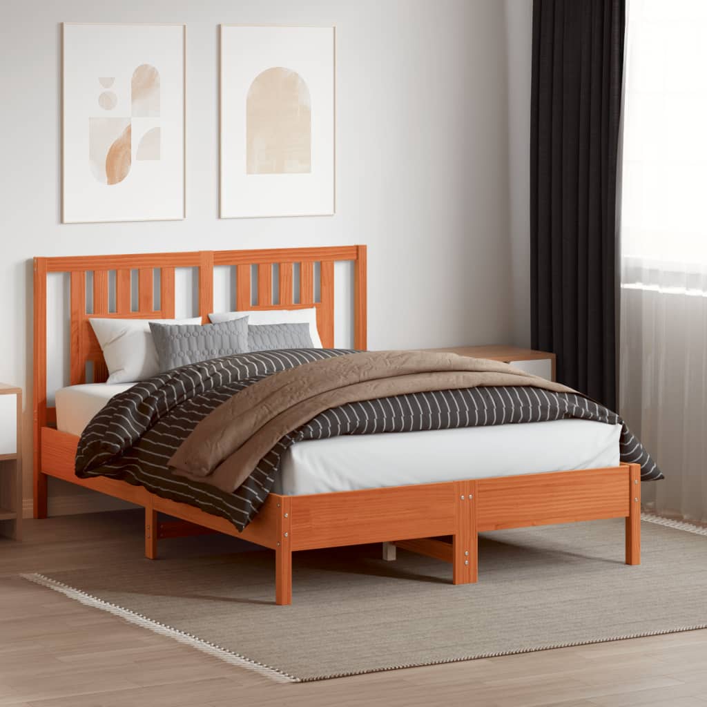 Kopfteil Wachsbraun 140 cm Massivholz Kiefer