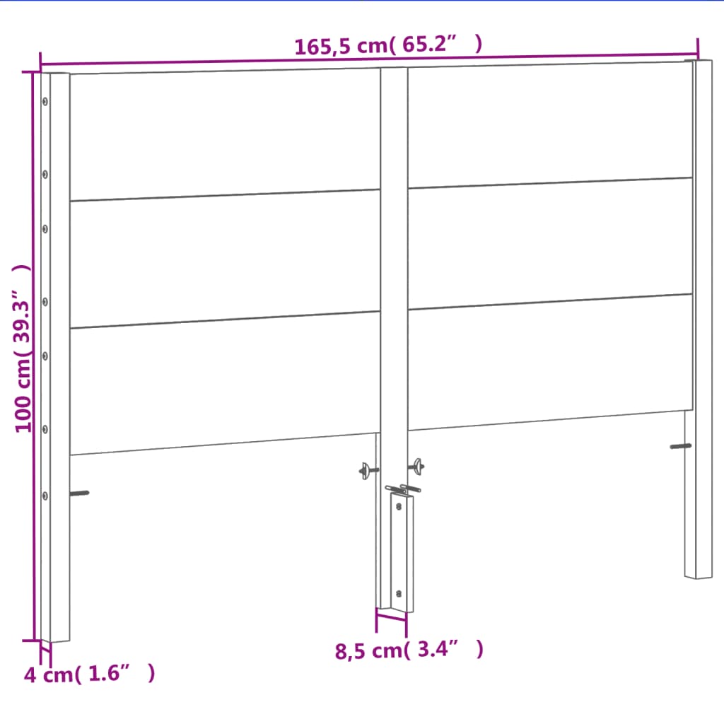 Kopfteil Wachsbraun 160 cm Massivholz Kiefer