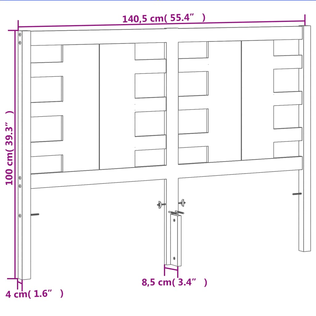 Kopfteil Wachsbraun 135 cm Massivholz Kiefer