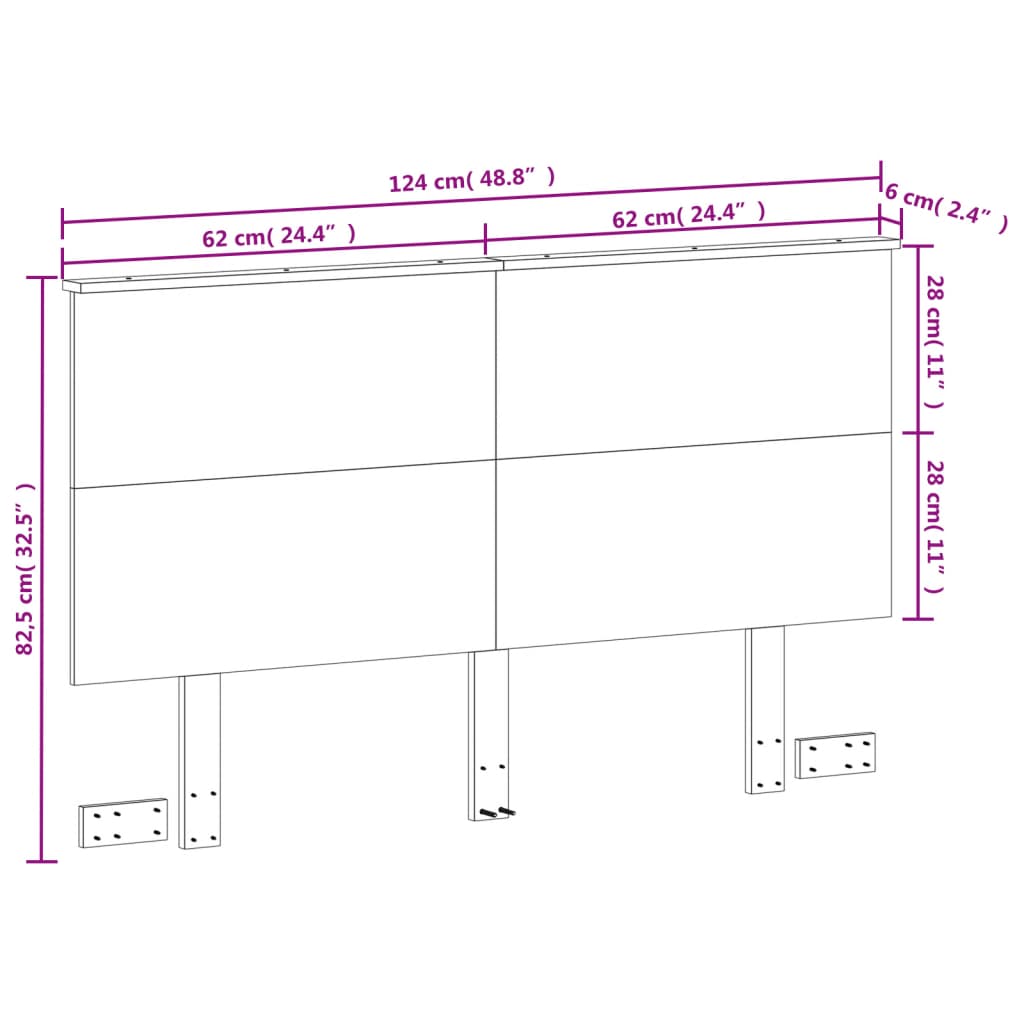 Kopfteil Wachsbraun 120 cm Massivholz Kiefer