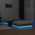 Massivholzbett mit LED-Beleuchtung Wachsbraun 100x200 cm Kiefer