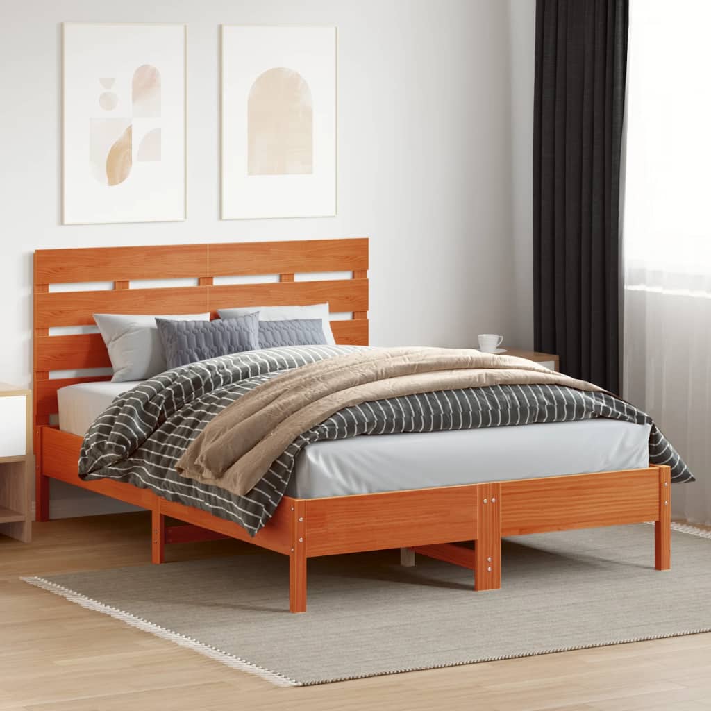 Kopfteil Wachsbraun 150 cm Massivholz Kiefer