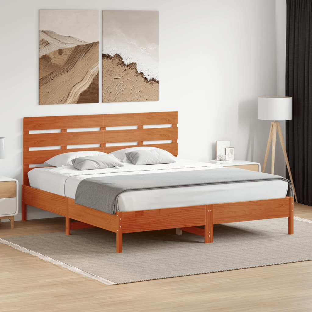 Kopfteil Wachsbraun 180 cm Massivholz Kiefer
