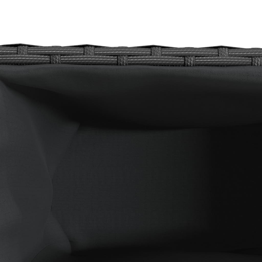Pflanzkübel mit Rollen 2 Stk. Schwarz 107x32x38 cm Poly Rattan