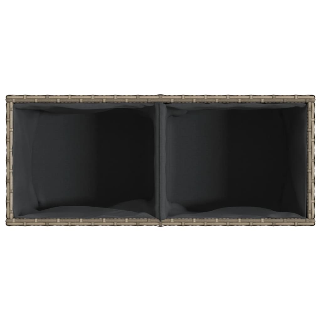 Pflanzkübel mit 2 Töpfen 2 Stk. Grau 72x30x32 cm Poly Rattan