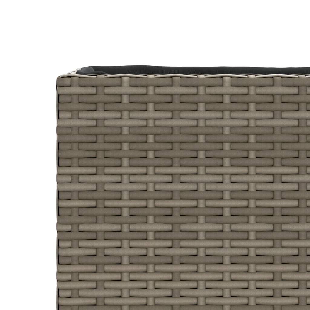 Pflanzkübel mit 2 Töpfen 2 Stk. Grau 72x30x32 cm Poly Rattan
