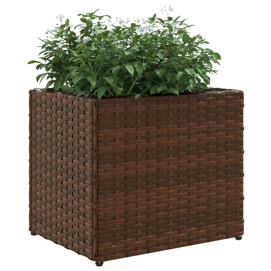 Pflanzkübel 2 Stk. Braun 36x30x32 cm Poly Rattan