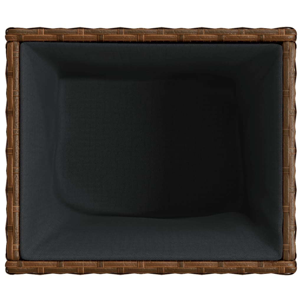 Pflanzkübel 2 Stk. Braun 36x30x32 cm Poly Rattan