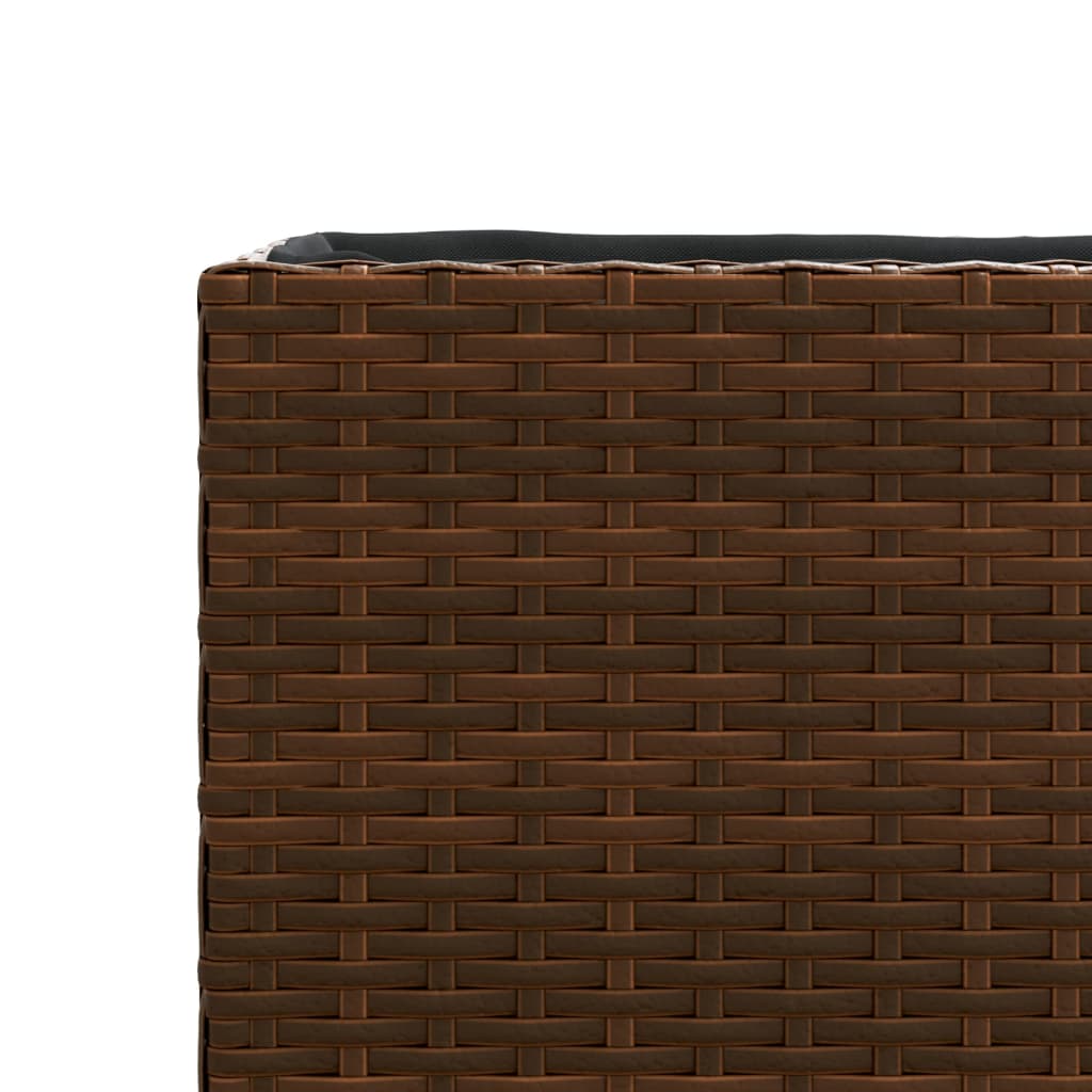 Pflanzkübel 2 Stk. Braun 36x30x32 cm Poly Rattan