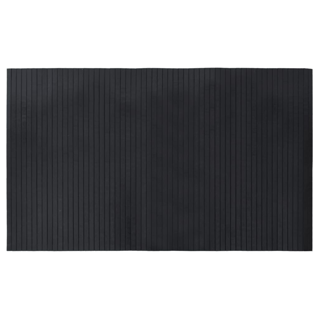 Teppich Rechteckig Schwarz 60x100 cm Bambus