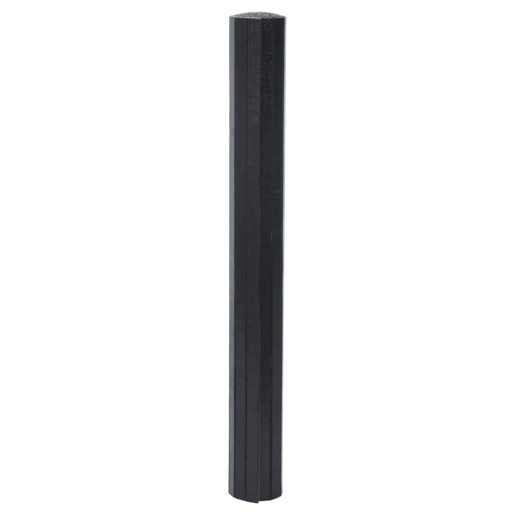 Teppich Rechteckig Schwarz 60x100 cm Bambus
