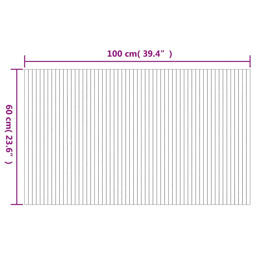 Teppich Rechteckig Schwarz 60x100 cm Bambus