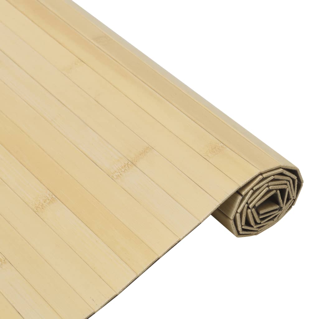 Teppich Rechteckig Hell Natur 60x200 cm Bambus