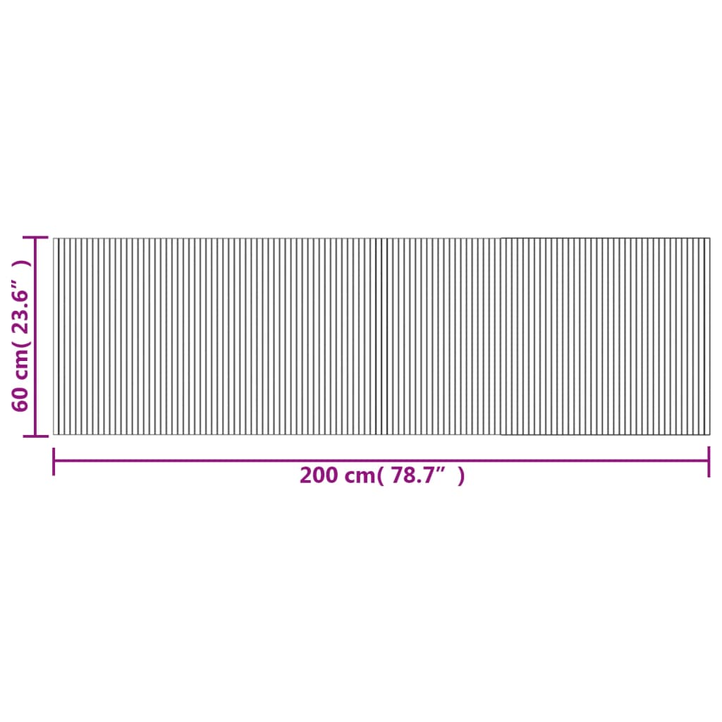 Teppich Rechteckig Hell Natur 60x200 cm Bambus