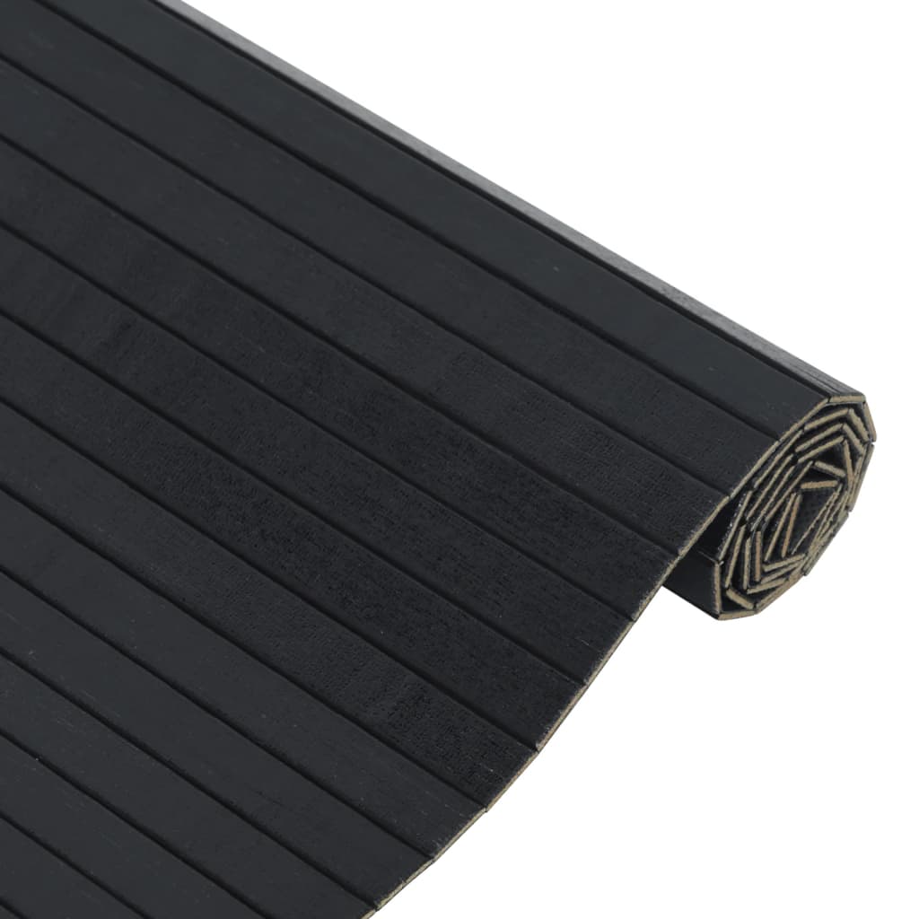 Teppich Rechteckig Schwarz 60x300 cm Bambus
