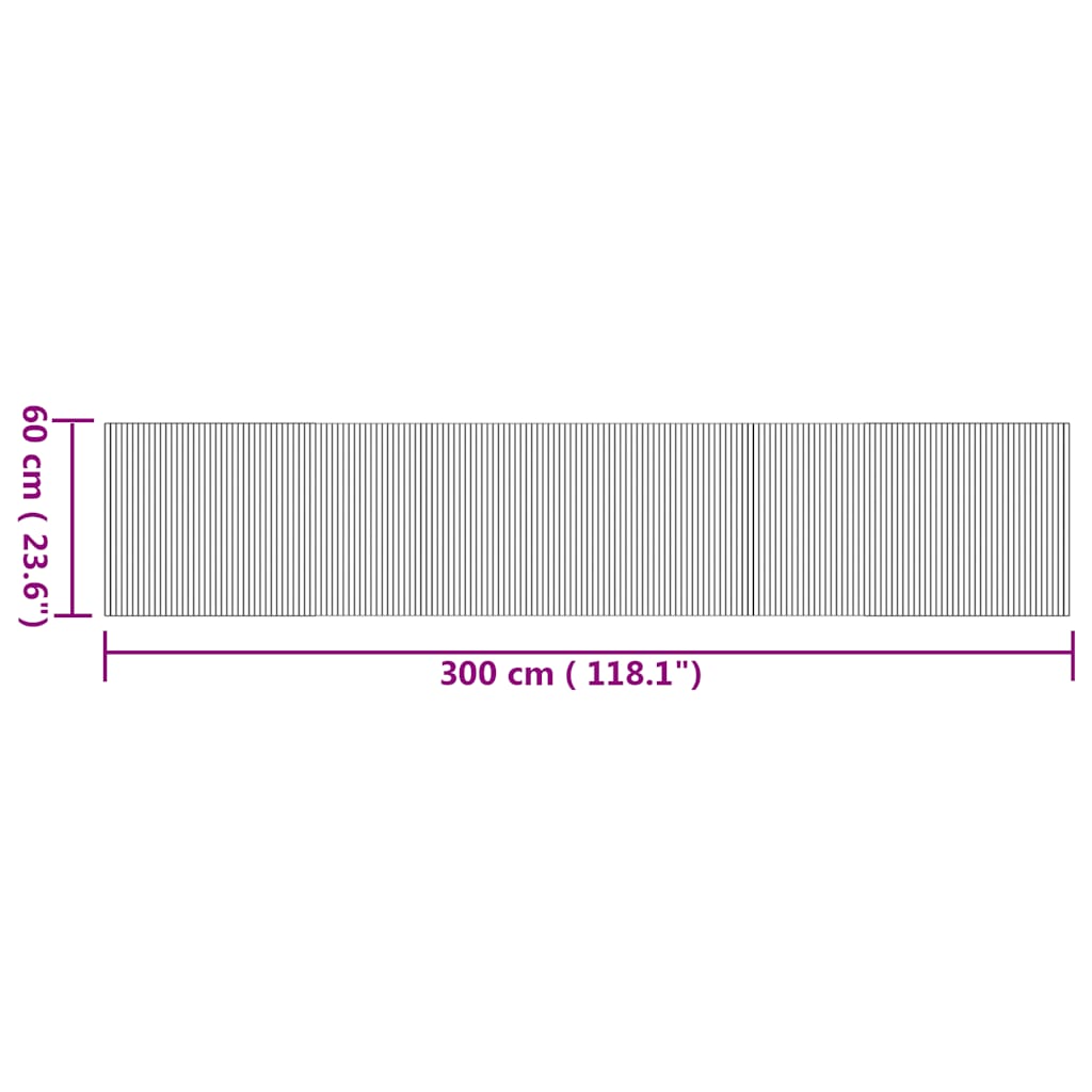 Teppich Rechteckig Natur 60x300 cm Bambus