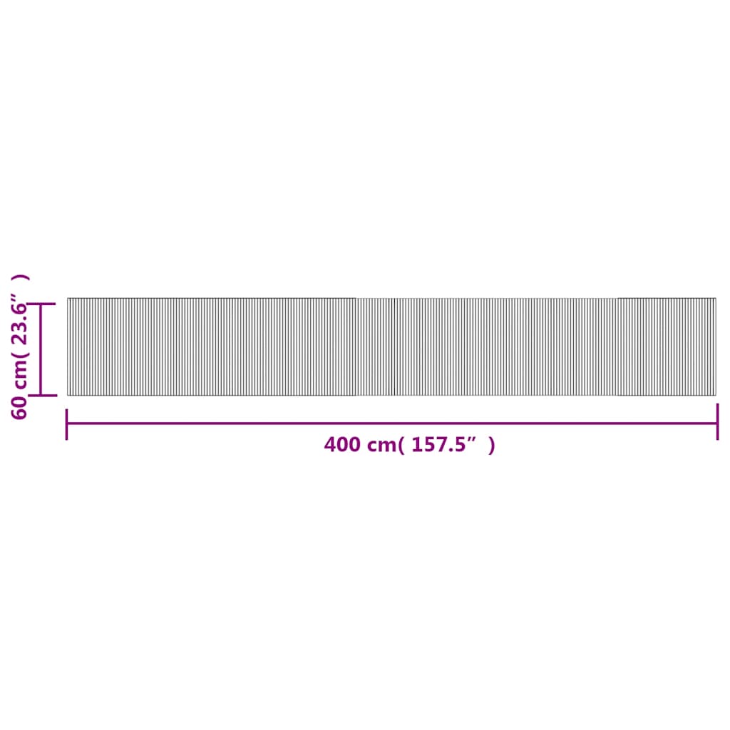 Teppich Rechteckig Braun 60x400 cm Bambus
