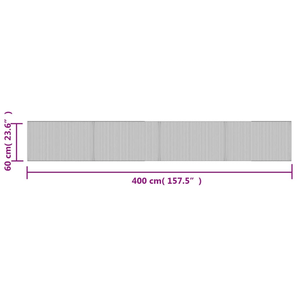 Teppich Rechteckig Grau 60x400 cm Bambus