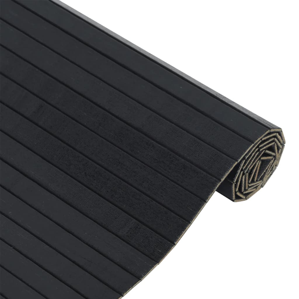 Teppich Rechteckig Schwarz 70x200 cm Bambus